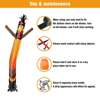 6 10 15 20FT Tall Thanksgiving Day Pumpkin Turkey Waving Inflatable Tube Man(Blower Not Included) - goodeny