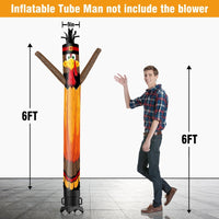 6 10 15 20FT Tall Thanksgiving Day Pumpkin Turkey Waving Inflatable Tube Man(Blower Not Included) - goodeny