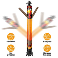 6 10 15 20FT Tall Thanksgiving Day Pumpkin Turkey Waving Inflatable Tube Man(Blower Not Included) - goodeny
