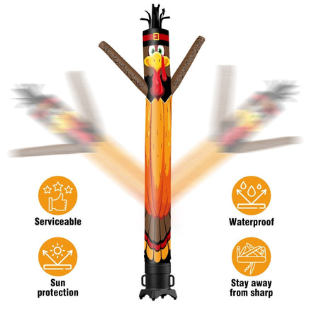 6 10 15 20FT Tall Thanksgiving Day Pumpkin Turkey Waving Inflatable Tube Man(Blower Not Included) - goodeny