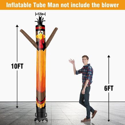 6 10 15 20FT Tall Thanksgiving Day Pumpkin Turkey Waving Inflatable Tube Man(Blower Not Included) - goodeny