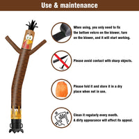 6 10 15 20FT Tall Thanksgiving Day Turkey Waving Inflatable Tube Man(Blower Not Included) - goodeny