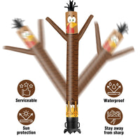 6 10 15 20FT Tall Thanksgiving Day Turkey Waving Inflatable Tube Man(Blower Not Included) - goodeny
