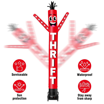 6 10 15 20FT Tall Thrift Waving Inflatable Tube Man(Blower Not Included) - goodeny