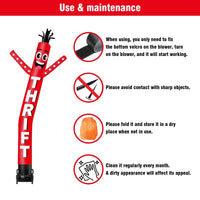 6 10 15 20FT Tall Thrift Waving Inflatable Tube Man(Blower Not Included) - goodeny