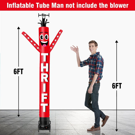 6 10 15 20FT Tall Thrift Waving Inflatable Tube Man(Blower Not Included) - goodeny