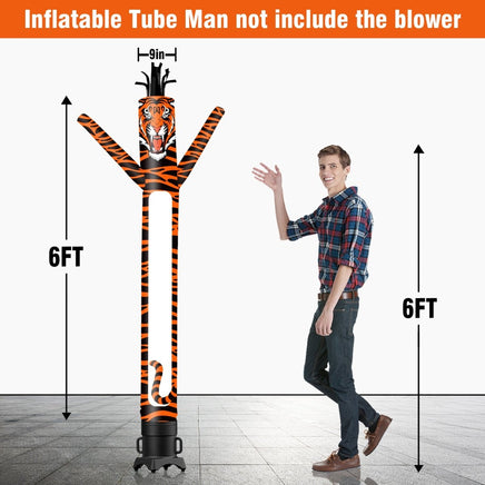 6 10 15 20FT Tall Tiger Waving Inflatable Tube Man(Blower Not Included) - goodeny