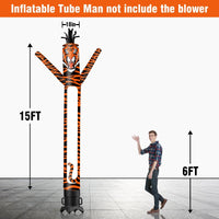 6 10 15 20FT Tall Tiger Waving Inflatable Tube Man(Blower Not Included) - goodeny