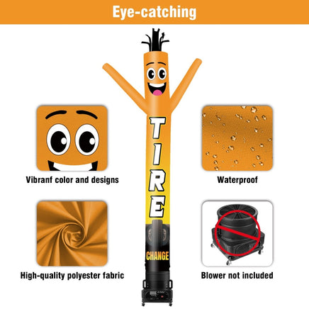 6 10 15 20FT Tall Tire Change Waving Inflatable Tube Man(Blower Not Included) - goodeny