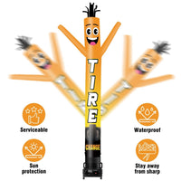 6 10 15 20FT Tall Tire Change Waving Inflatable Tube Man(Blower Not Included) - goodeny