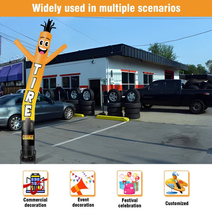 6 10 15 20FT Tall Tire Change Waving Inflatable Tube Man(Blower Not Included) - goodeny