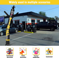 6 10 15 20FT Tall Tire Sale Black Waving Inflatable Tube Man(Blower Not Included) - goodeny