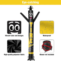 6 10 15 20FT Tall Tire Sale Black Waving Inflatable Tube Man(Blower Not Included) - goodeny