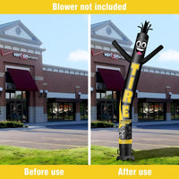 6 10 15 20FT Tall Tire Sale Black Waving Inflatable Tube Man(Blower Not Included) - goodeny