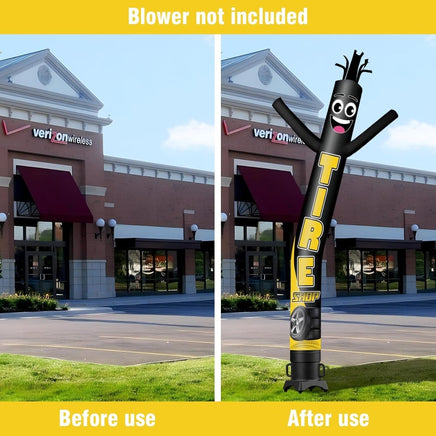 6 10 15 20FT Tall Tire Sale Black Waving Inflatable Tube Man(Blower Not Included) - goodeny