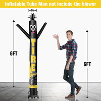 6 10 15 20FT Tall Tire Sale Black Waving Inflatable Tube Man(Blower Not Included) - goodeny