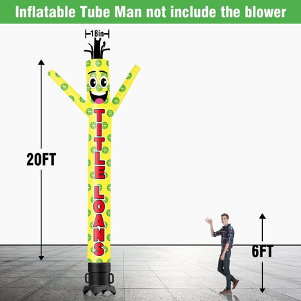 6 10 15 20FT Tall Title Loans Waving Inflatable Tube Man(Blower Not Included) - goodeny