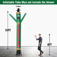 6 10 15 20FT Tall Tortas Waving Inflatable Tube Man(Blower Not Included) - goodeny