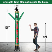 6 10 15 20FT Tall Tortas Waving Inflatable Tube Man(Blower Not Included) - goodeny