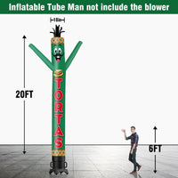 6 10 15 20FT Tall Tortas Waving Inflatable Tube Man(Blower Not Included) - goodeny