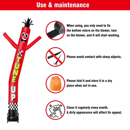 6 10 15 20FT Tall Tune Up Waving Inflatable Tube Man(Blower Not Included) - goodeny