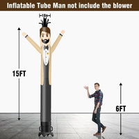 6 10 15 20FT Tall Tuxedo Waving Inflatable Tube Man(Blower Not Included) - goodeny