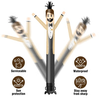 6 10 15 20FT Tall Tuxedo Waving Inflatable Tube Man(Blower Not Included) - goodeny