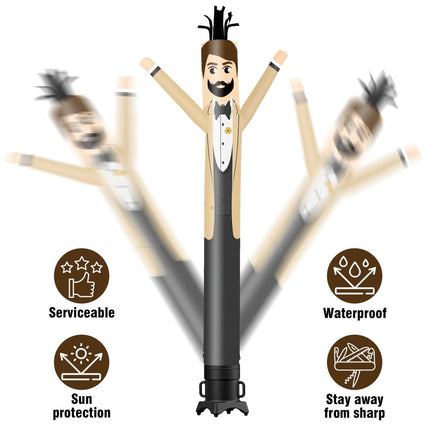 6 10 15 20FT Tall Tuxedo Waving Inflatable Tube Man(Blower Not Included) - goodeny