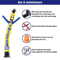 6 10 15 20FT Tall Twisted Tea Waving Inflatable Tube Man(Blower Not Included) - goodeny