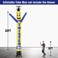 6 10 15 20FT Tall Twisted Tea Waving Inflatable Tube Man(Blower Not Included) - goodeny