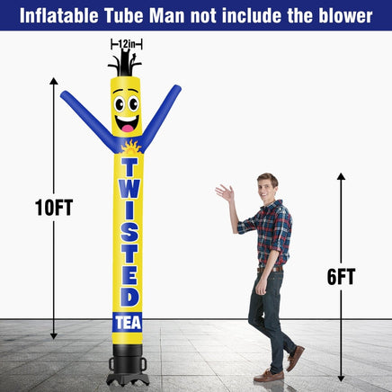 6 10 15 20FT Tall Twisted Tea Waving Inflatable Tube Man(Blower Not Included) - goodeny