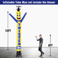 6 10 15 20FT Tall Twisted Tea Waving Inflatable Tube Man(Blower Not Included) - goodeny