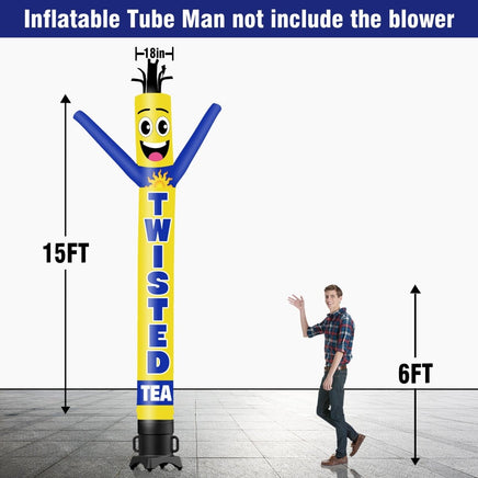 6 10 15 20FT Tall Twisted Tea Waving Inflatable Tube Man(Blower Not Included) - goodeny