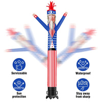 6 10 15 20FT Tall Uncle Sam Waving Inflatable Tube Man(Blower Not Included) - goodeny