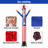 6 10 15 20FT Tall Uncle Sam Waving Inflatable Tube Man(Blower Not Included) - goodeny