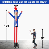 6 10 15 20FT Tall Uncle Sam Waving Inflatable Tube Man(Blower Not Included) - goodeny