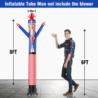 6 10 15 20FT Tall Uncle Sam Waving Inflatable Tube Man(Blower Not Included) - goodeny
