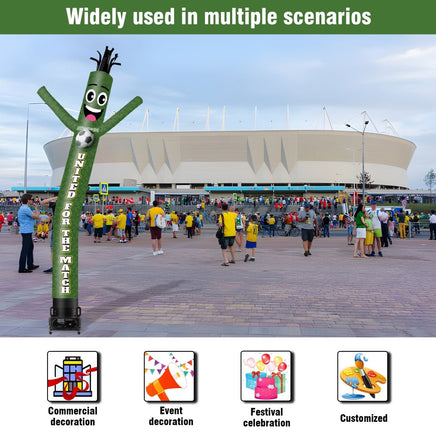 6 10 15 20FT Tall United For The Match Waving Inflatable Tube Man(Blower Not Included) - goodeny