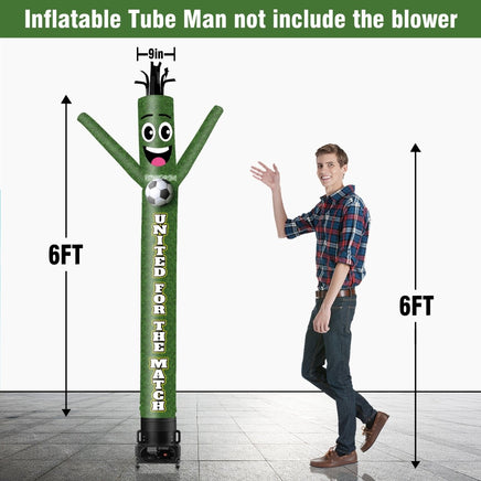 6 10 15 20FT Tall United For The Match Waving Inflatable Tube Man(Blower Not Included) - goodeny