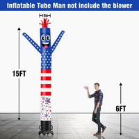 6 10 15 20FT Tall USA American Flag Waving Inflatable Tube Man(Blower Not Included) - goodeny