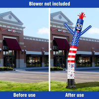 6 10 15 20FT Tall USA American Flag Waving Inflatable Tube Man(Blower Not Included) - goodeny