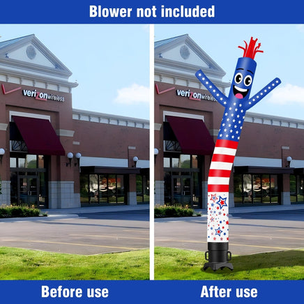 6 10 15 20FT Tall USA American Flag Waving Inflatable Tube Man(Blower Not Included) - goodeny