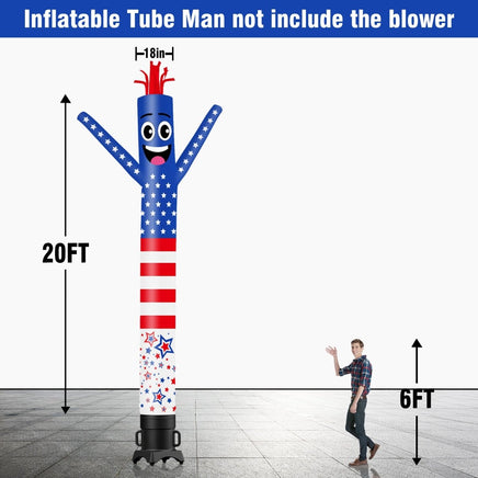 6 10 15 20FT Tall USA American Flag Waving Inflatable Tube Man(Blower Not Included) - goodeny
