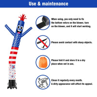 6 10 15 20FT Tall USA American Flag Waving Inflatable Tube Man(Blower Not Included) - goodeny