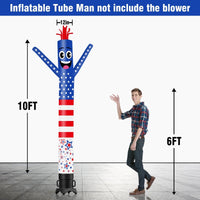 6 10 15 20FT Tall USA American Flag Waving Inflatable Tube Man(Blower Not Included) - goodeny