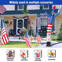 6 10 15 20FT Tall USA American Flag Waving Inflatable Tube Man(Blower Not Included) - goodeny