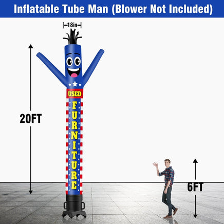 6 10 15 20FT Tall Used Furniture Waving Inflatable Tube Man(Blower Not Included) - goodeny