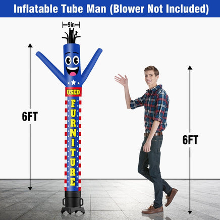 6 10 15 20FT Tall Used Furniture Waving Inflatable Tube Man(Blower Not Included) - goodeny