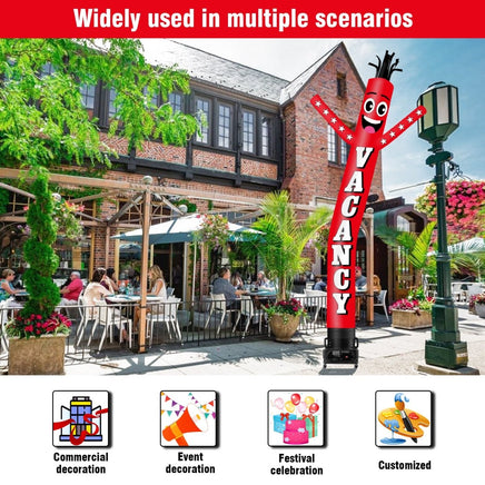 6 10 15 20FT Tall Vacancy Waving Inflatable Tube Man(Blower Not Included) - goodeny