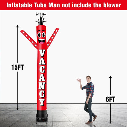 6 10 15 20FT Tall Vacancy Waving Inflatable Tube Man(Blower Not Included) - goodeny